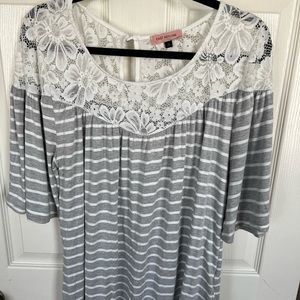 Lace detail Blouse, 2X